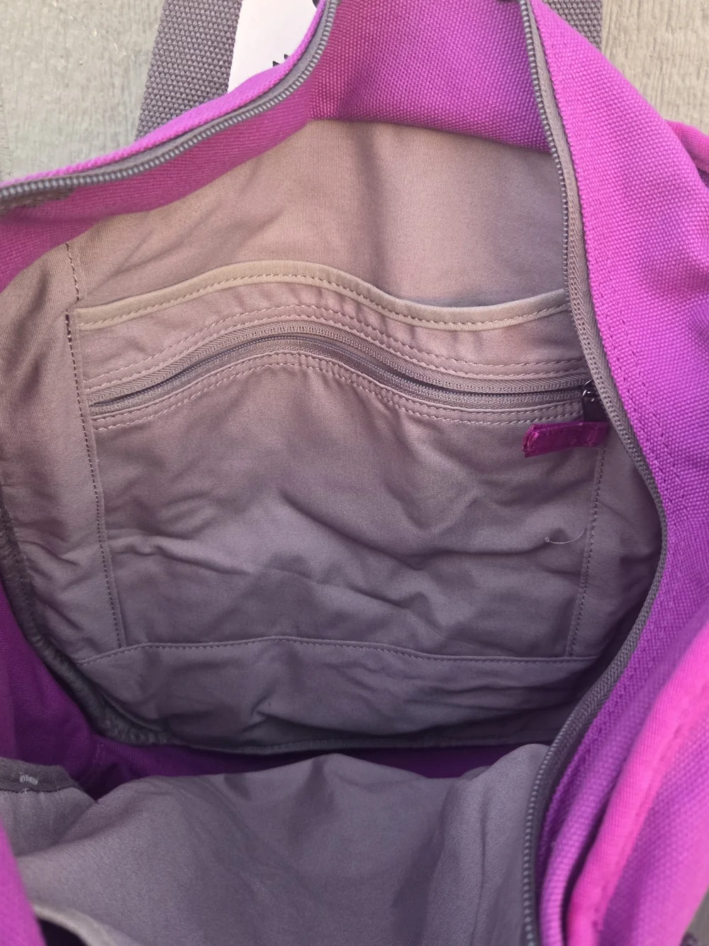 Duluth Trading Co Purple Canvas Tote with Front Zip Pocket